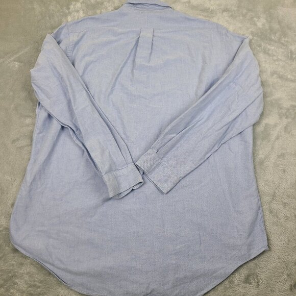 Ralph Lauren Mens 17 / 35 Blue Button Down Shirt Long Sleeves Full‎ Color Pony - Picture 7 of 7